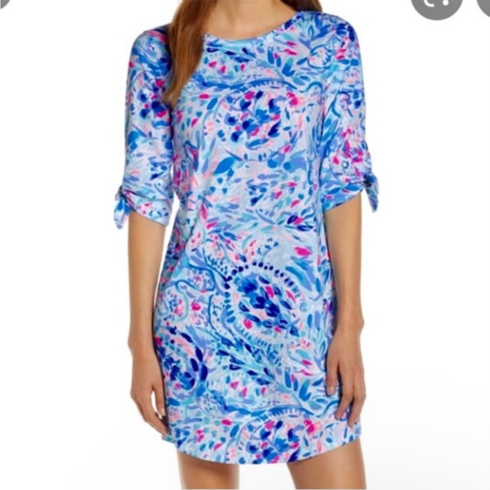 Lilly Pulitzer Preston Tie Sleeve Mini Dress in Breakwater Party Wave